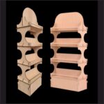 Ξύλινο Stand Με Ράφια