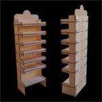 Ξύλινο Stand Με Ράφια & Πλάτη