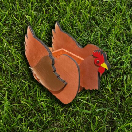 Ξύλινες ζαρντινιέρες ζωάκια Κότας